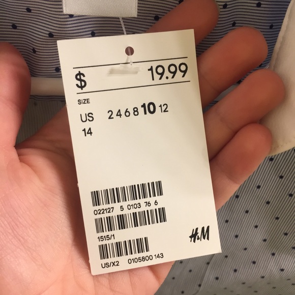 Light blue polka dot and pin striped dress shirt - Picture 3 of 3